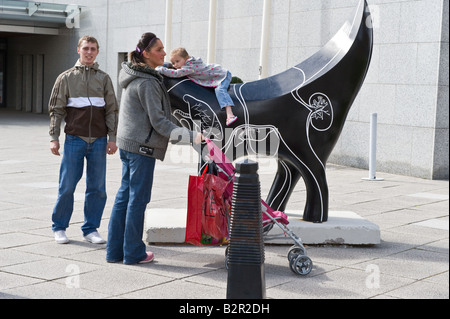 Superlambanana künstlerische Kreuz zwischen Banane und Lamm - ist Kommentar über die Gefahren der Gentechnik Taro Chiezo Stockfoto