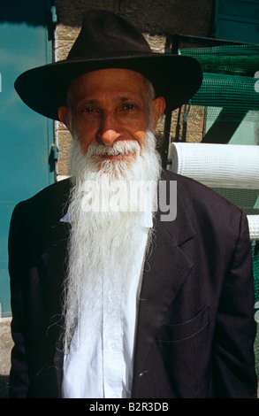 Älteren jüdischen Mann mit dem langen weißen Bart, Porträt, Israel, Naher Osten Stockfoto