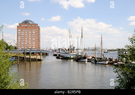 Blick von Övelgönne Hamburg Deutschland Blick aus Övelgönne Hamburg Deutschland Stockfoto