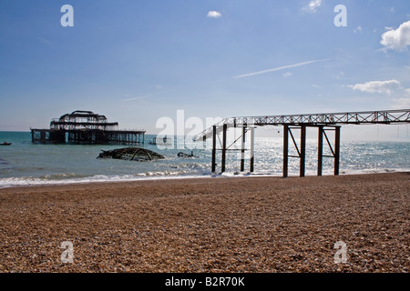 Die ausgebrannten Reste der West Pier in brighton Stockfoto