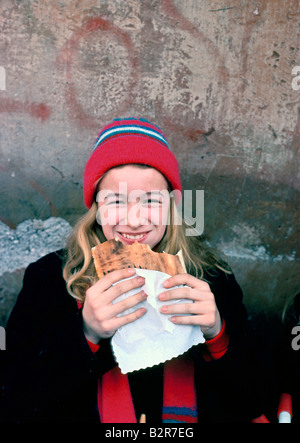 Mädchen essen Rom Stockfoto