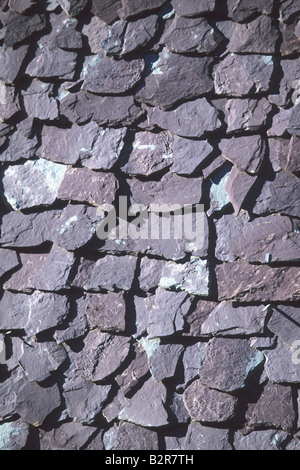 Stein Fliesen Dach Saorge Vallée De La Roya Vallée des Merveilles Mercantour ALpes-Maritimes 06 PACA Frankreich Stockfoto