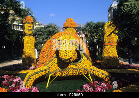 Zitrone-Ausstellung Menton Alpes-Maritimes 06 Cote d ' Azur Côte d ' Azur Paca Frankreich Europa Stockfoto