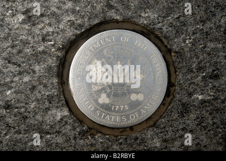 Von der United States Army Dichtsatz in eine Gedenktafel an das Vietnam Veterans Memorial in New York Stockfoto