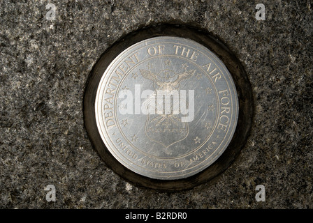 Der United States Air Force Dichtsatz in eine Gedenktafel an das Vietnam Veterans Memorial in New York Stockfoto