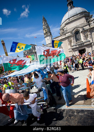 Interpreten, die Teilnahme an der MAS-Karneval in Cardiff. Stockfoto