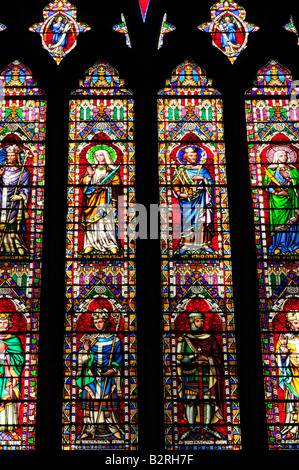 Stainned Glasscheibe im achteckigen Laterne Kathedrale von Ely Cambridgeshire England UK Stockfoto