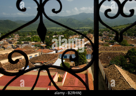 Blick vom Glockenturm des Klosters San Francisco de Asis in Trinidad, Kuba Stockfoto