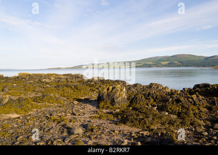 Am frühen Morgen Sonnenschein über Wigtown Bay in Richtung der Machars von Carrick Dumfries und Galloway Schottland Vereinigtes Königreich UK Stockfoto