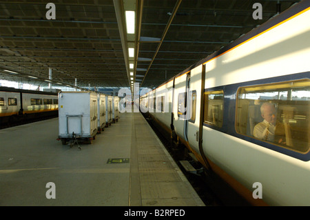 Der Eurostar-Zug warten darauf, von St Pancreas Station, London fahren Stockfoto