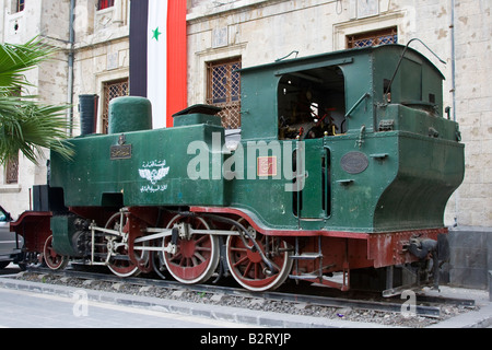 Antiken Zug außerhalb Hedjaz Railway Station in Damaskus Syrien Stockfoto