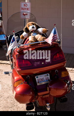 Teddy Bär auf einem Motorrad Arizona, USA Stockfoto