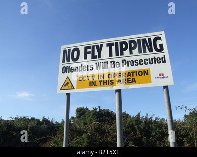 kein Flug Kipp-Warnhinweis auf privaten Grundstücken Stockfoto