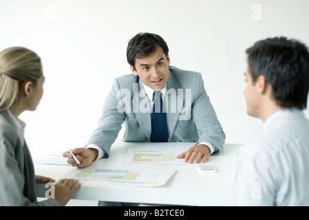 Professionelle Erklärung Blueprints für Kunden Stockfoto