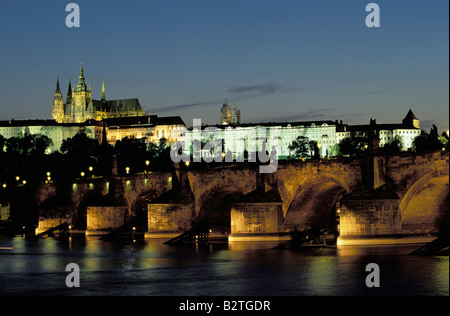 Hradschin, Karlsbrücke, Prag, Tschechien Stockfoto
