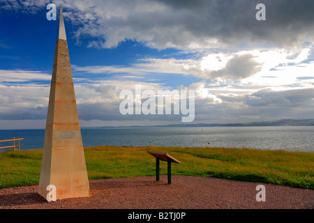 Geoneedle Orcombe Klippen Anfangspunkt der Jurassic Coast Devon, Dorset England Großbritannien UK UNESCO-Weltkulturerbe Stockfoto