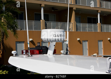 Garmin Radar auf ein Feuer Boot für die Feuerwehr Clearwater Florida Stockfoto