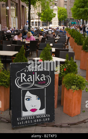 Terrasse des Cafe Moskwa am Terazije Platz in Belgrad-Serbien-Europa Stockfoto