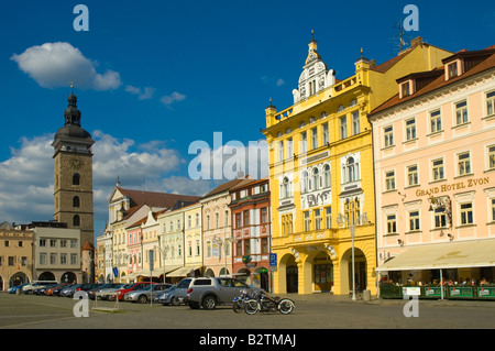 Namesti Premusla Otakara II in Ceske Budejovice Tschechien Mitteleuropas Stockfoto