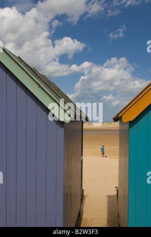 Strandhütten auf Wells Beach Norfolk UK Stockfoto