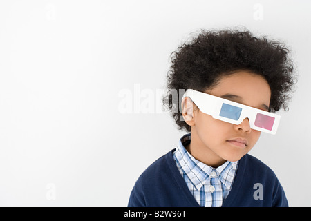 Junge mit 3D Brille Stockfoto