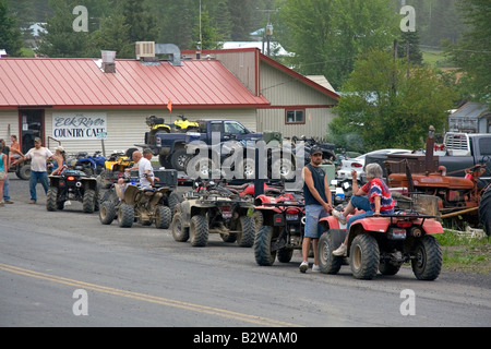 All-Terrain Fahrzeug-Rallye an der Elk River Idaho Stockfoto