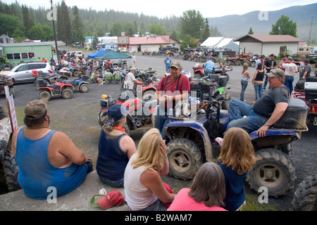 All-Terrain Fahrzeug-Rallye an der Elk River Idaho Stockfoto