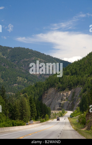 U S Route2 U S Route 95 in der Nähe von Moyie Springs Idaho Stockfoto