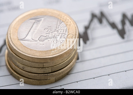 Euro-Münzen in Grafik Stockfoto