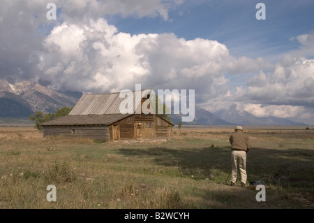 Mann Fotos Scheune im Grand Teton-Wyoming Stockfoto