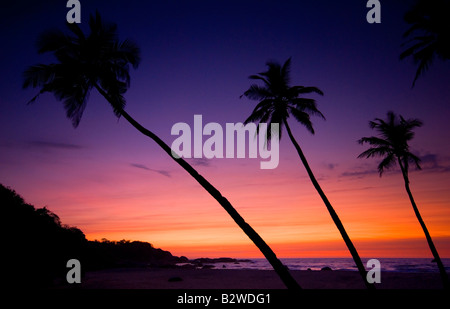 Sonnenuntergang am Agonda Beach, Süd-Goa, Indien, Asien Stockfoto