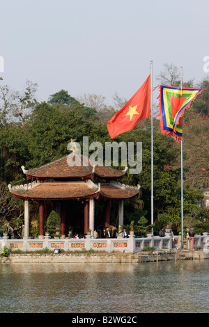 Ngoc Son Jade Mountain Tempel in Hoan Kiem See Hanoi Vietnam Stockfoto