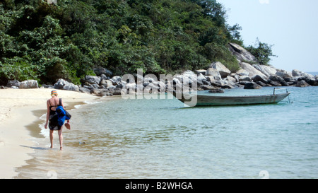 Weiße Sand Chong Beach Cham Island vor historischen Hoi An Vietnam Stockfoto