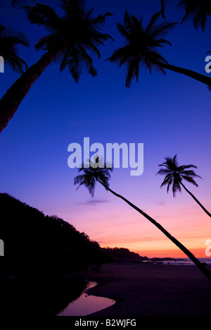 Sonnenuntergang am Agonda Beach, Süd-Goa, Indien, Asien Stockfoto