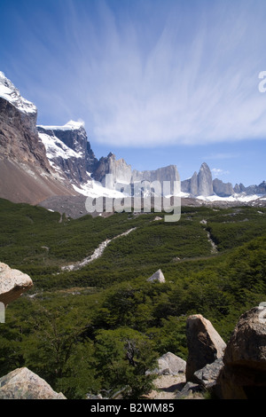 Französisch-Tal, zweite Suche, Torres del Paine Nationalpark-Chile Stockfoto