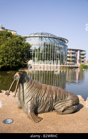 Die Walrus-Statue in Mowbray Gärten, Sunderland. Stockfoto