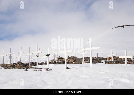 Friedhof in Ittoqqortoormiit, Scoresbysund, Ostgrönland Stockfoto