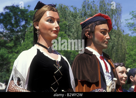 Gegants im Karnevalszug, Barcelona, Spanien Stockfoto