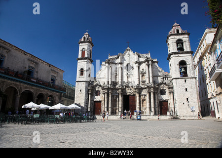 Catedral De La Habana in Plaza De La Catedral oder die Catedral De La Virgen Maria De La Concepcion Immaculada in Havanna, Kuba Stockfoto