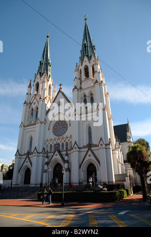 KATHEDRALE ST. JOHANNES DES TÄUFERS IN SAVANNAH GEORGIA USA Stockfoto