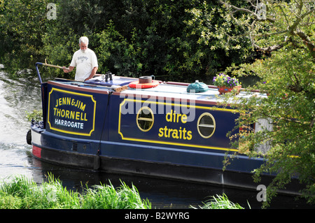 Britische schmale Boot Urlaub am Fluss Nene, Northamptonshire, England, UK Stockfoto