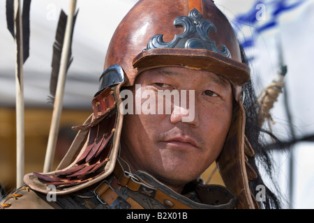 Dschingis Khans 800. Jubiläum Festival of Eurasia A re Inszenierung der Einigung der mongolischen Stämme Stockfoto