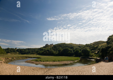 Pennard Höhlen in Threecliffs Bay Gower Stockfoto