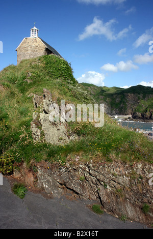 St.-Nikolaus-Kapelle auf dem Lantern Hill in Ilfracombe, Devon, England Stockfoto