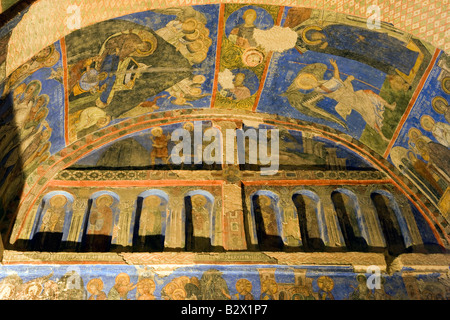 Fresken in Göreme Open Air Museen Fels geschnitten byzantinischen Tokali Kilise Schnalle Kirche, Göreme, Kappadokien, Anatolien, Türkei Stockfoto