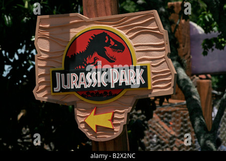 Universal-Jurassic-Park-Zeichen Stockfoto