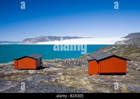 Camp Victor am Eqip Sermia an der Westküste Grönlands nördlich von Ilulissat Stockfoto