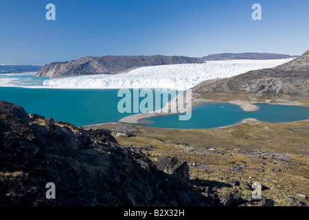 Camp Victor am Eqip Sermia an der Westküste Grönlands nördlich von Ilulissat Stockfoto