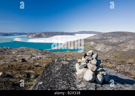 Camp Victor am Eqip Sermia an der Westküste Grönlands nördlich von Ilulissat Stockfoto