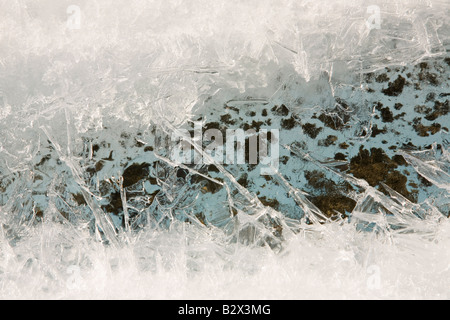 Schmelzwasser auf die Eisdecke auf Grönland in der Nähe von Camp Victor verursacht durch die globale Erwärmung Stockfoto